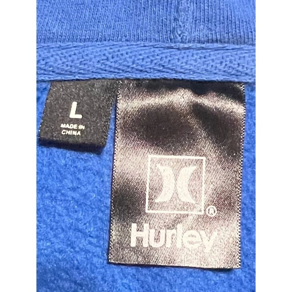 Hurley Mens Blue Full Zip Graphic Logo Hoodie Sweatshirt Large 9ZXMPL12E12 EUC - Picture 6 of 8